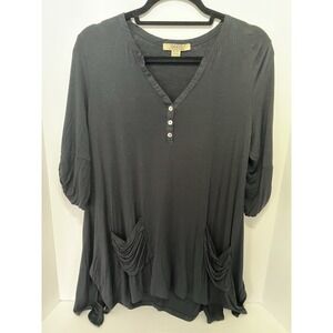 David by David Kahn Women's Black V-Neckline Lightweight Tunic Size Medium, A241
